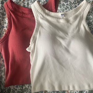 Uniqlo Ribbed Crop Bra Tank Top set of 2